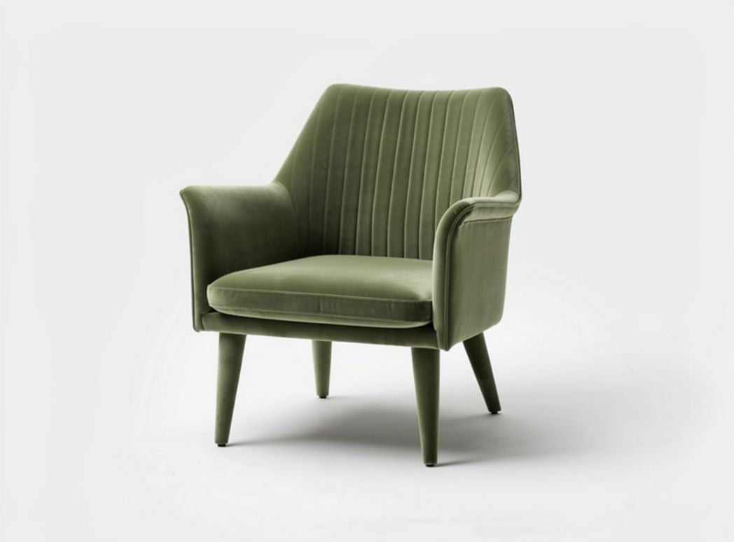 Textured lounge chair in coral color with soft fabric upholstery 70 x 70 x 70cm