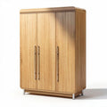 Wooden storage cabinet with metal legs 90 x 45 x 180cm for home organization