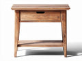Rustic wooden side table with one drawer and lower shelving unit 60 x 40 x 70cm