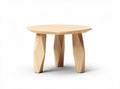 Geometric wooden coffee table with round top and angled legs 80 x 80 x 45cm