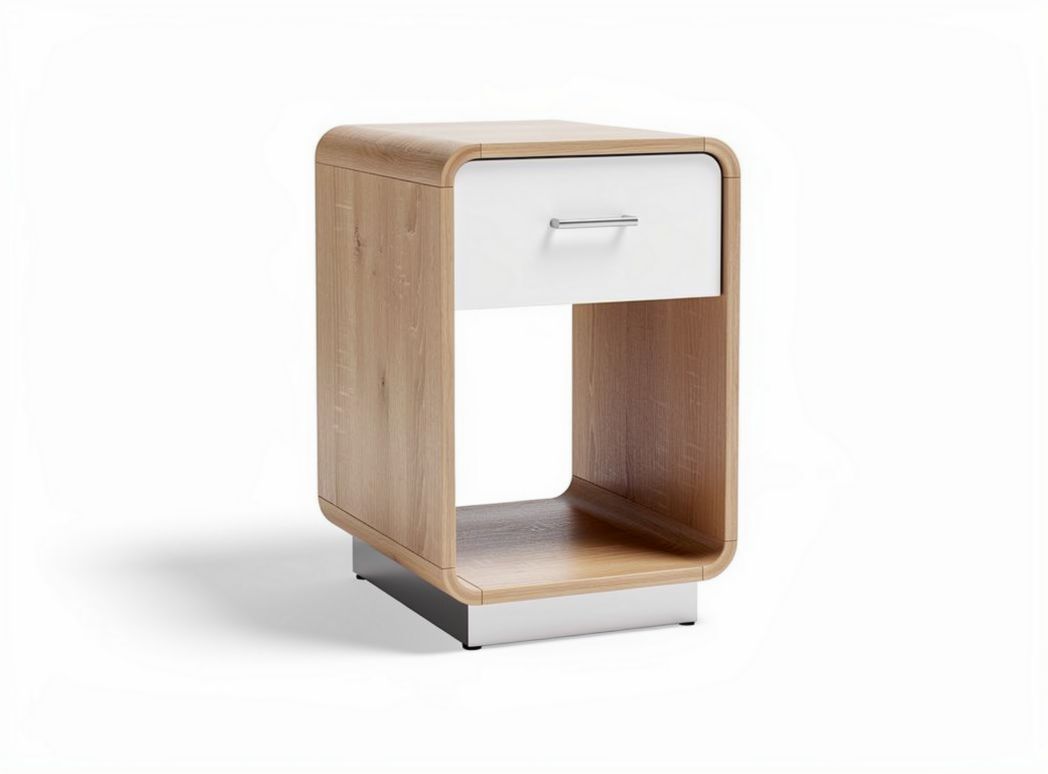 Wooden nightstand with one drawer and open shelf 40 x 35 x 50cm