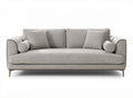 Modern gray fabric sofa with removable cushions for living room seating