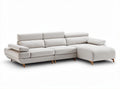 Sectional sofa with adjustable backrests and fabric upholstery in beige 250 x 100 x 85cm